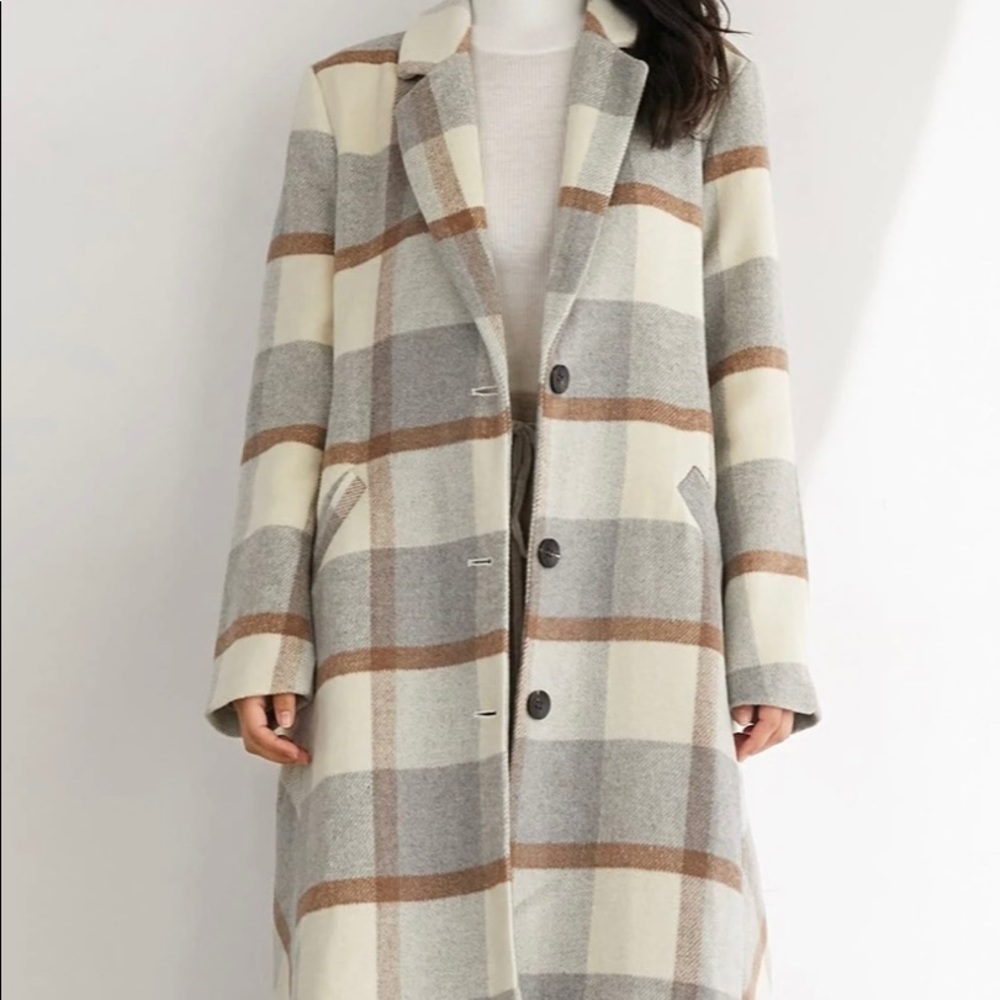 Plaid Oversized Trench Coat